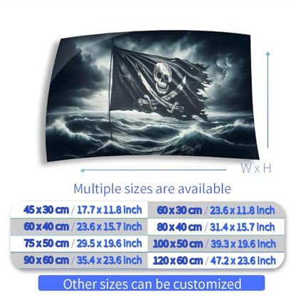 Aquarium Background Stickers - Flag, Skull, Pirate, Ocean, Self-Adhesive Fish Tank Reptile Terrarium Decor Poster (45 x 30 cm / (17.7 x 11.8 inches)) - size: 45 x 30 cm / (17.7 x 11.8 inches)