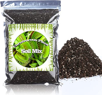 Carnivorous Plant Soil Mix, 1 QT Small Size Bag for Repotting, All Natural Ingredients Great for Venus, Sundews, and Pitcher Plants - size: 1Qt