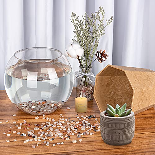 Decorative Polished Rocks, RIFNY 0.3" Gravel Rocks Crushed Crystal for Plant Flower Pots Succulents Cactus Bamboo Plant Vase Filler Aquarium Fish Tank Decorations and DIY Craft (1.5 LB, White) | for Plant Flower Pots Succulents Cactus Plant Vase Filler Aq