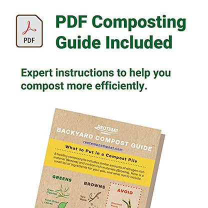 16 Inch Fahrenheit Backyard Compost Thermometer with Digital Composting Guide