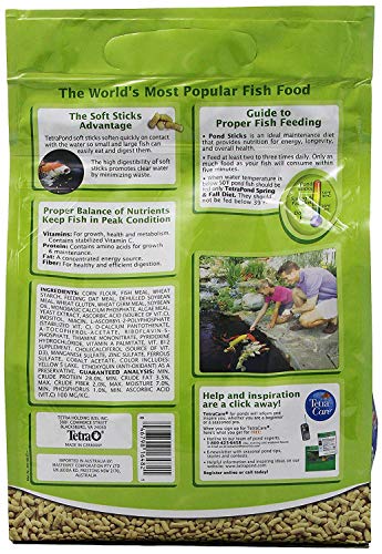 Tetra Pond Sticks Fish Food For Goldfish & Koi, 1 lbs | Healthy Daily Diet For All Pond Fish, Easy To Digest Floating Sticks Promote Clearer Water, Feed When Water Is +50 Degrees - size: 1 Pound (Pack of 1)