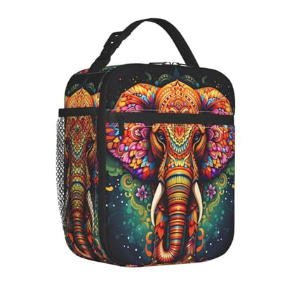 Mandala Elephant Art Adult Insulated Lunch Bag, Portable Thermal Cooler Tote With Pockets, Durable Polyester Lunch Box With Handle For Work, Office, Travel - color: Style 6