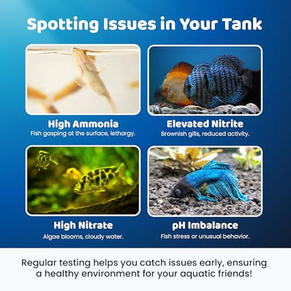 Freshwater Aquarium Master Test Kit – 950+ Tests for pH, Ammonia, Nitrite & Nitrate – Fast & Accurate Water Quality Testing – Ideal for Fish Tanks, Aquariums – Easy-to-Use Complete Kit