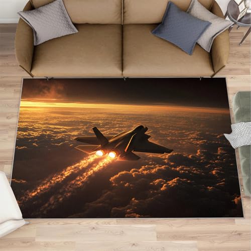 Airplane Rug 2x3-2x3 Rug, Helicopter Area Rugs for Bedroom, Fantasy Cloud Rugs for Living Room, Boys Carpet, Washable Carpet, Airplane Home Decor & Gifts - color: 1-airplane, size: 2'x3'/(Rectangular)