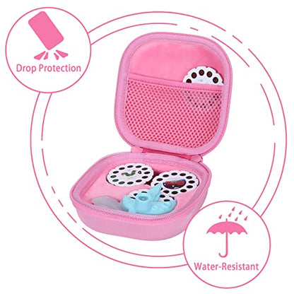 Aenllosi Hard Case for Moonlite Mini Projector Gift Pack fits upto 20 | EVA case construction, Water-resistant design, Dust-resistant design, Smooth zipper access, Carry handle, Case only - color: Pink