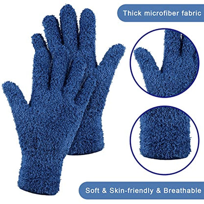 Patelai 3 Pairs Microfiber Dusting Gloves for Plants Leaf, Small | Black, Navy, Yellow,Plant Cleaning Gloves, Reusable Washable Gloves,House Furniture Blinds Dusting - color: Black, Navy, Yellow, size: Small