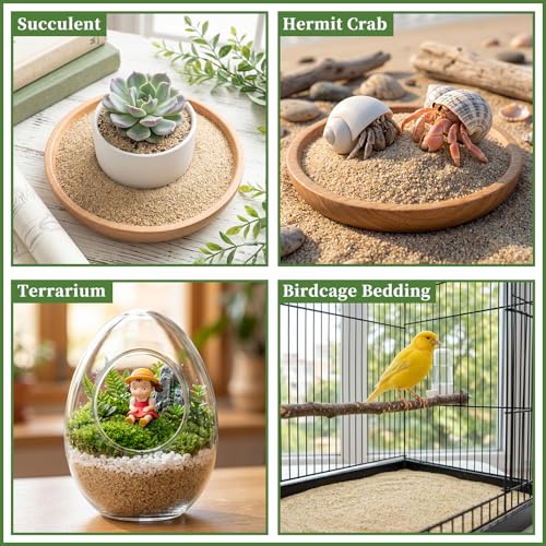 Aquarium Sand for Freshwater Tank, 2.1lbs Substrate for Fish Tank, 0.4-0.8mm Fish Aquarium Gravel for Aquascaping, Terrarium, Coarse Sand for Plants Succulents, Decorative Gravel for Vases and Crafts