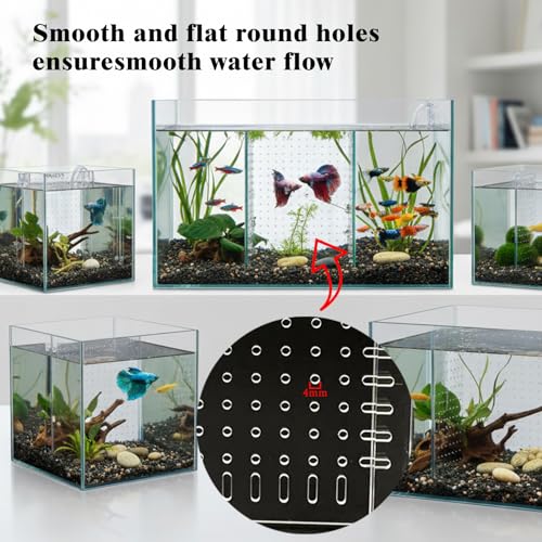 Aquarium Divider 75/125 G, Acrylic Fish Tank Separator with Suction Cups | Clear acrylic tank divider, strong suction cups hold securely, cut-to-fit design, non-toxic, for betta & cichlid tanks - size: 18''x20''(75/125gal)