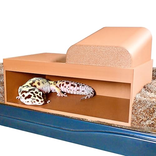 Reptile Humid Hide Viewing Box with Lid | Cave Humidity Hide for Leopard Gecko, Hognose Snake, Corn Snake Reptile Underground Lay Box Hideout Habitat Tank Enrichment | Decor Decoration Accessories