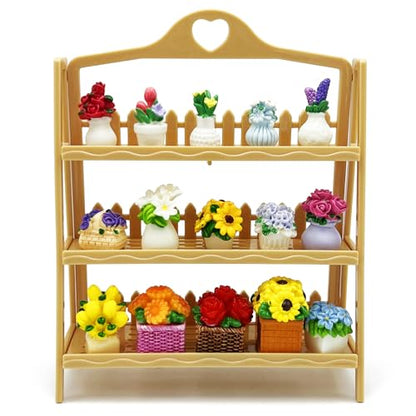 Miniature Flower Figurines 15 Pcs Mini Plants Office Desk Decoration Tiny Resin Flowers Figures Accessories Ornament Bonsai Landscape - style: Flower
