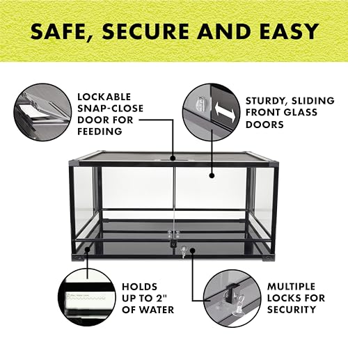 Zilla QuickBuild Reptile 40 Gallon Glass Terrarium Habitat with Swing Door For Geckos, Snakes, Lizards, Frogs, Turtles, and Tortoises, 36" x 18" x 18" - size: 36x18x18