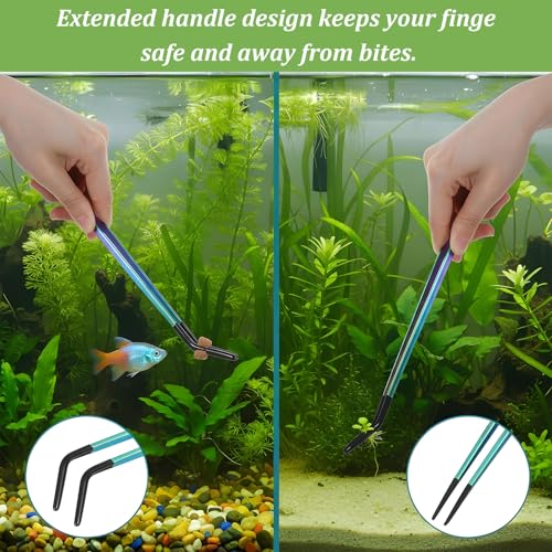 3 Pcs Reptile Feeding Tongs Extra Long Tweezers Stainless Steel with Rubber Tip 10.6" Straight & Curved for Gecko Snake Reptiles Bearded Dragon Terrarium Tank Supplies Aquariums & Crafts