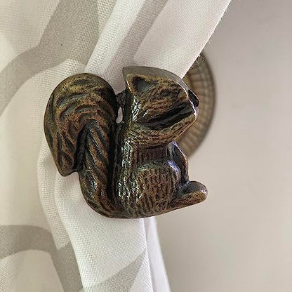 Animal Hook, Curtain Hold Back, Tie Back, Jewellery Hook, Antique Brass, Iron (Squirrel) - style: Squirrel
