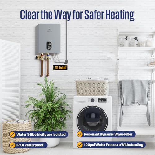 Westinghouse 24kW 240V Tankless Water Heater Electric, Instant Hot Water Heater, On Demand Hot Water, Smart WiFi Control, Works with Alexa & Google Home, ETL Certified, IPX4, Gray - color: Deep Gray