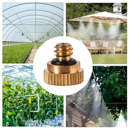 50 Pack Brass Misting Nozzles 10/24 UNC 0.02" Orifice Heavy Duty | 0.5mm Mister Nozzles with 20Pcs Brass Misting Nozzles O Ring,Fine Atomization, For Outdoor Cooling System Dust Control - size: 50pc-Misting Nozzle With O Ring