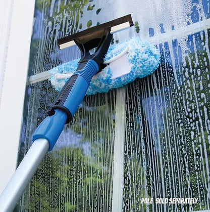 Unger Professional Connect and Clean 2-in-1 Squeegee and Scrubber, 6” Window Cleaning Tool, Commercial and Residential Use, Washer Cleaner Supplies to Remove Excess Water and Dry - size: 6-inch, style: 6" 2-in-1 Window Cleaner II