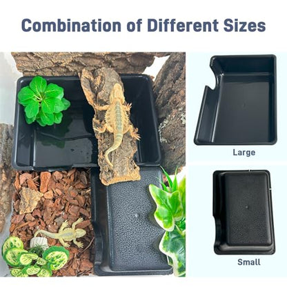 Small 2 Pcs Humid Hideout Cave for Reptiles, Snake Hide for Ball Pythons, Gecko Hide, Leopard Geckos, Bearded Dragons,Compact Terrarium Decor with Easy-Clean Design (6.70"x4.72"x2.56") - size: Small (2 Count)