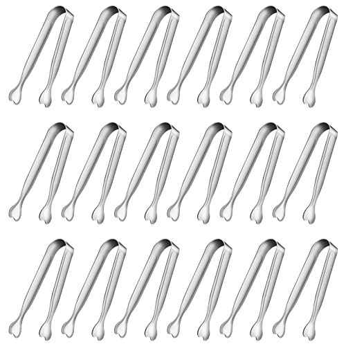 Mini Serving Tongs, Anytrp 18-Packs Stainless Steel Sugar Tongs, 4.3inch Ice Tongs Kitchen Appetizers Tongs for Coffee Bar, Tea Party, Desserts Party, Sugar and Ice Bucket - color: Silver, size: 4.3inch