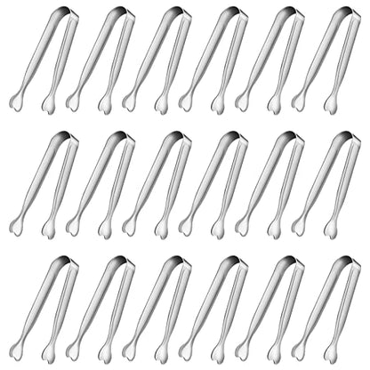 Mini Serving Tongs, Anytrp 18-Packs Stainless Steel Sugar Tongs, 4.3inch Ice Tongs Kitchen Appetizers Tongs for Coffee Bar, Tea Party, Desserts Party, Sugar and Ice Bucket - color: Silver, size: 4.3inch