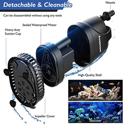 800GPH Submersible Water Pump, 40W Fountain Pump, Sump Pump, Pond Pump, 3000L/H Water Pump with 7ft Power Cord for Aquarium, Water Table, Waterfall, Fish Tank, Hydroponics - size: 40W-800GPH-NET