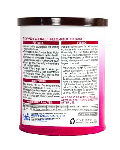 Hikari Bio-Pure Freeze Dried Blood Worms for Pets, 0.42-Ounce - size: 0.42 Ounce (Pack of 1)
