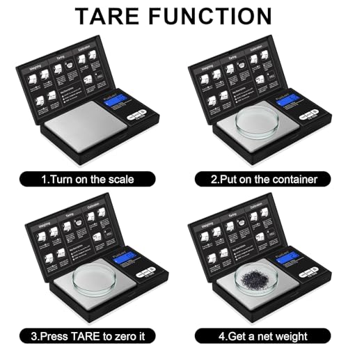 Fuzion Digital Pocket Gram Scale - 1000g/0.1g Small Food Scale Portable | Easy of Use, LCD Display, Tare Function, 6 Modes Ounces Grains, Batteries Included, Travel Food Scale - color: Black