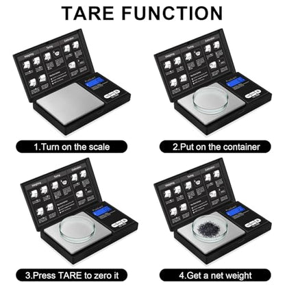 Fuzion Digital Pocket Gram Scale - 1000g/0.1g Small Food Scale Portable | Easy of Use, LCD Display, Tare Function, 6 Modes Ounces Grains, Batteries Included, Travel Food Scale - color: Black