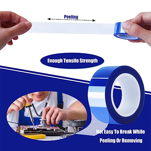MEBMIK 6 Rolls 20mm x16m(52FT) Blue Heat Tape High Temperature Heat Resistant Tape Heat Transfer Tape for Heat Sublimation Press Vinyl,No Residue