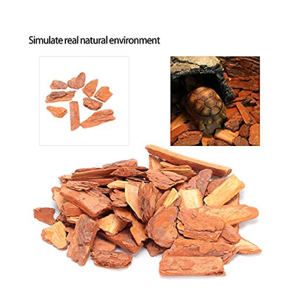 Tyenaza Reptile Bark Bedding, Bedding Pine Bark Granule Bedding Reusable Pine Chips Substrate, Reptile Breeding Bedding Habitat Decor for Geckos, Lizards, Turtles Snakes (Large Particles 250g) - size: Large particles 250g
