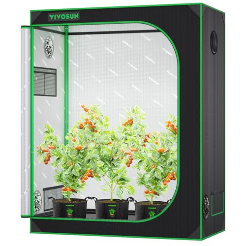VIVOSUN S425 2x4 Grow Tent 48"x24"x60" High Reflective Mylar Tent | Easy View Observation Window & Floor Tray, 100% Reflective Mylar Interior, Sturdy Metal Frame for Hydroponic Setup - size: 48"x24"x60"