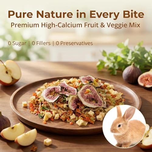 RAINFLOW High Calcium Dried Fruit & Vegetable Birds & Small Pet Food Mix | Calcium Supplement for Sugar Glider, Bird, Hamster, Parrot Treats Blend for Bearded Dragon, Guinea Pig, Rabbit & More