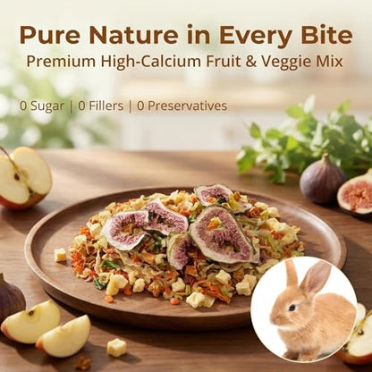 RAINFLOW High Calcium Dried Fruit & Vegetable Birds & Small Pet Food Mix | Calcium Supplement for Sugar Glider, Bird, Hamster, Parrot Treats Blend for Bearded Dragon, Guinea Pig, Rabbit & More