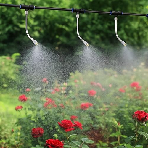 CozyCabin 15 Packs Flexible Mister Nozzle Extensions, Brass Mist Rod for Mister Nozzles, Bendable Copper Extended Pole 10/24 UNC for Garden, Humidification, Outdoor Cooling, Dust Control(5.9 Inch) - color: 15pcs Mister Extensions
