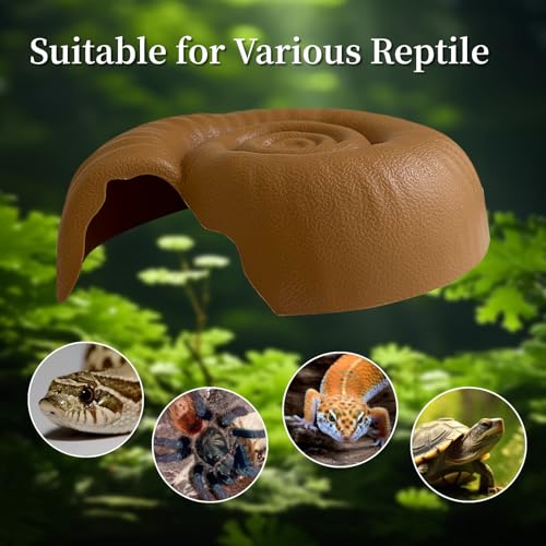 Reptile Tank Accessories, Helicoid Plastic Hideout for Snake, Ball Python Tank Accessories, Snake Hideout for Ball Python, Tank Habitat Accessories
