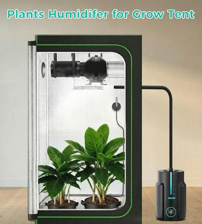 6L/1.6 Gal Reptile Fogger Humidifier, Misting System for Reptiles with Extendable Targeting Hose, 400 mL/h Plants Humidifier with Precise Temp & Humidity Probe for Grow Tent, Greenhouse, Growers - color: Black