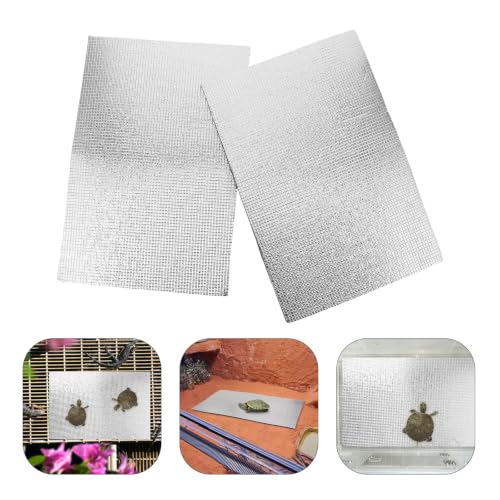 Healifty Heating Pad Heat Mats Reptile 2pcs with Advanced Reflective Film for Efficient Heat Retention and Healthy Environment Maintenance, Portable Silver for Gecko and Lizard Terrarium