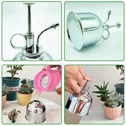 Brass Silver Spray Lianshi can Plant Spay Bottle Inner Flower Spray Mister 300ml/10.56 oz 1pcs/Lot - color: Silver