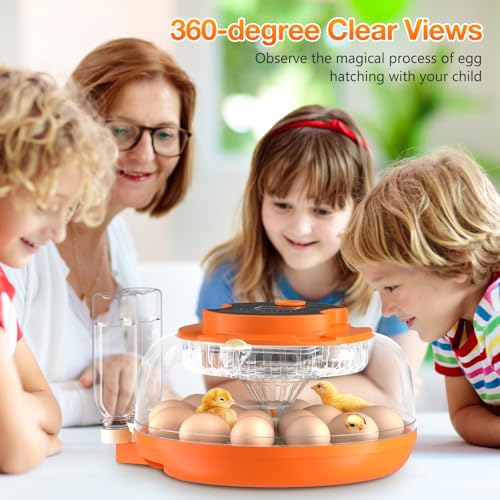 Egg Incubators for Hatching Eggs, 18 Egg Incubator with Automatic Egg Turning and Humidity Control Incubator for Chicken Duck Quail Home Lab - size: O-18H