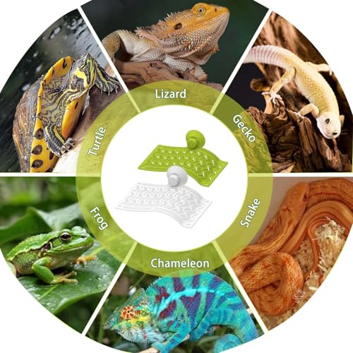 2PCS Bearded Dragon Hammock,Turtle Dock Basking Platform with Suction Cups,Reptile Plastic Climbing Lounger Tank Accessories for Lizards Frog Gecko Snakes