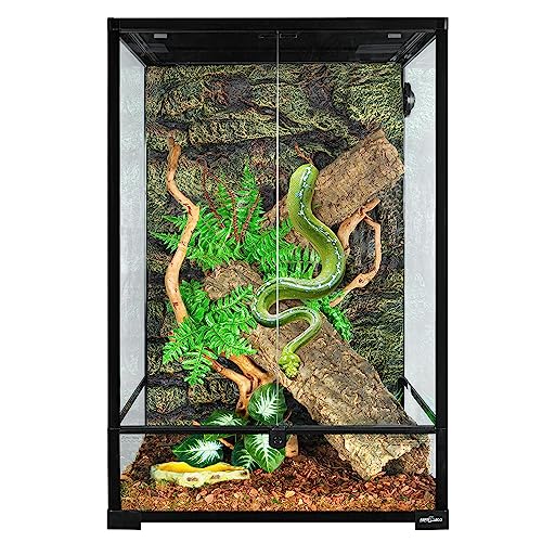 REPTIZOO 90 Gallon Reptile Terrarium 24" x 24" x 36" Large Glass Reptile Tank, Tall Terrarium with Front Opening Door and Top Screen Ventilation Easy Assembly Habitat Tank - size: 24" x 24" x 36"