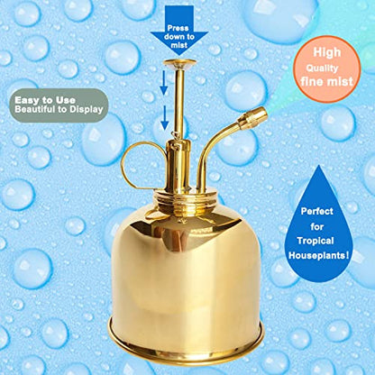Brass Golden Spray Lianshi can Plant Spay Bottle Inner Flower Spray Mister 300ml/10.56 oz 1pcs/Lot - color: Brass
