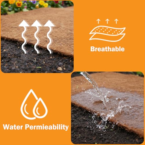 Coco Coir Mulch for Landscaping, 24 Inch Coconut Liners for Planters, 3 Pcs Coconut Fiber Tree Ring, Plant Covers from Animals,Dirt and Tree Protectors - size: 24in-3pcs