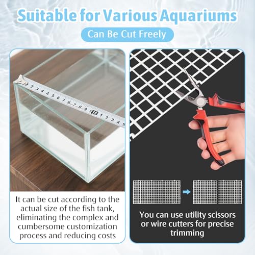 Hamiledyi Plastic Aquarium Divider with Clips Grid Panel Aquarium Lid Hood Fish Tank Divider Filter Bottom Isolation Pane Separator for Mixed Breeding(8 PCS,White)