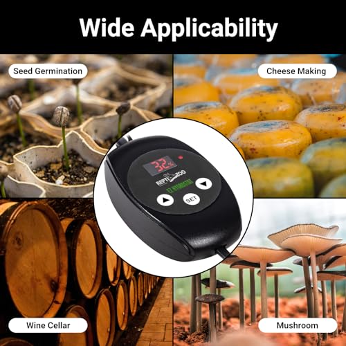 REPTI ZOO Reptile Digital Hygrometer Controller LED Humidistat Reptile Humidity Control for Reptile Terrariums Tank Reptile Humidifier Fogger Mushroom Greenhouse