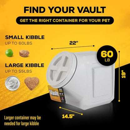 Vittles Vault Traditional Pet Food Storage Container For Dog Kibbles/Bird Seed/Oatmeal/Rice/Flour/Cereal, BPA Free Plastic, Sealed Airtight For Cat Food, Up To 60 lb, Made in USA, With Scoop, Gray - size: 60 Pounds