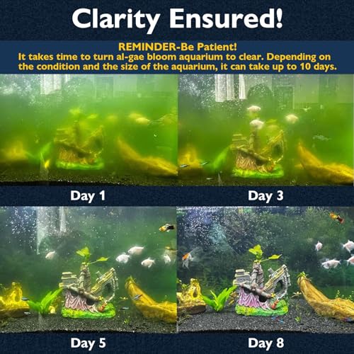 Aquarium Filter with U - V Clarifier for Green Water Cleaning | Fish Tank Filter to Remove Al-gae | Green Killing Machine | Aeration/Rainfall Mode | with Timer | Turtle Tank Filter (20-70Gal)