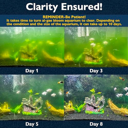 Aquarium Filter with U - V Clarifier for Green Water Cleaning | Fish Tank Filter to Remove Al-gae | Green Killing Machine | Aeration/Rainfall Mode | with Timer | Turtle Tank Filter (20-70Gal)