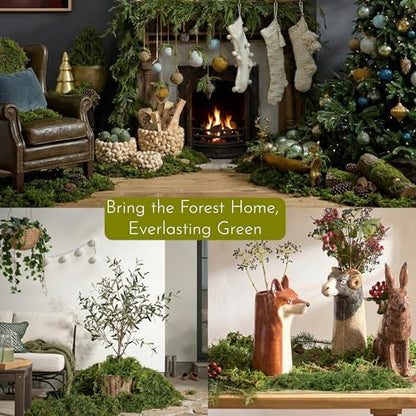 7OZ Moss for Plants Indoor, Natural Looking Faux Grass for Crafts, Terrariums, Fairy Gardens, Floral Arrangements - Artificial Spanish Moss Alternative for Home Decor (200g) (Fresh Green)
