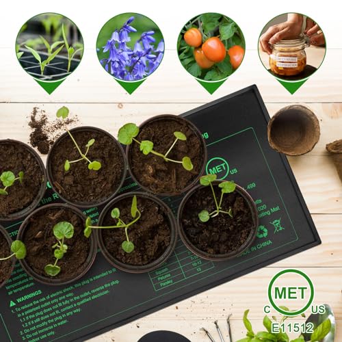 Upgraded MET Certified Seedling Heat Mat 10"x20.75",Waterproof Plant Heating Mat Heating Pad for Seed Germination,Hydroponic Heating Pad Seed Starter (2 Pack) - size: 10"x20.75" 2pack