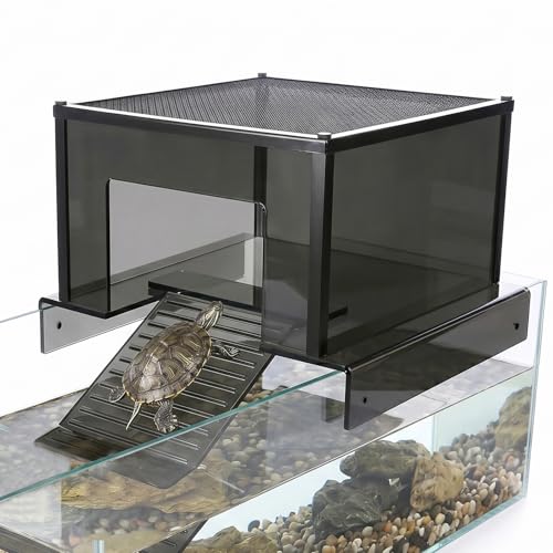 Large Turtle Basking Platform, Dock & Ramp for 17-20 Inch 75/125 Gal Tanks | Extra-Large Turtle Basking Platform with Non-Slip Ramp, Fits 17–20 Inch Wide 75/125 Gallon Aquariums